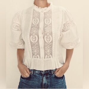 Zara White Lace Blouse